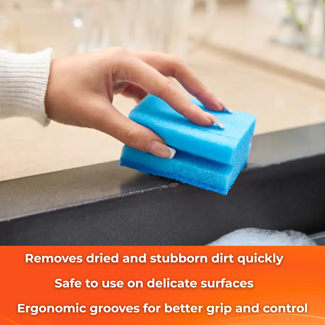 MACROMAX NON-SCRATCH SPONGE (4-Pack) | Gentle Cleaning for Delicate Surfaces