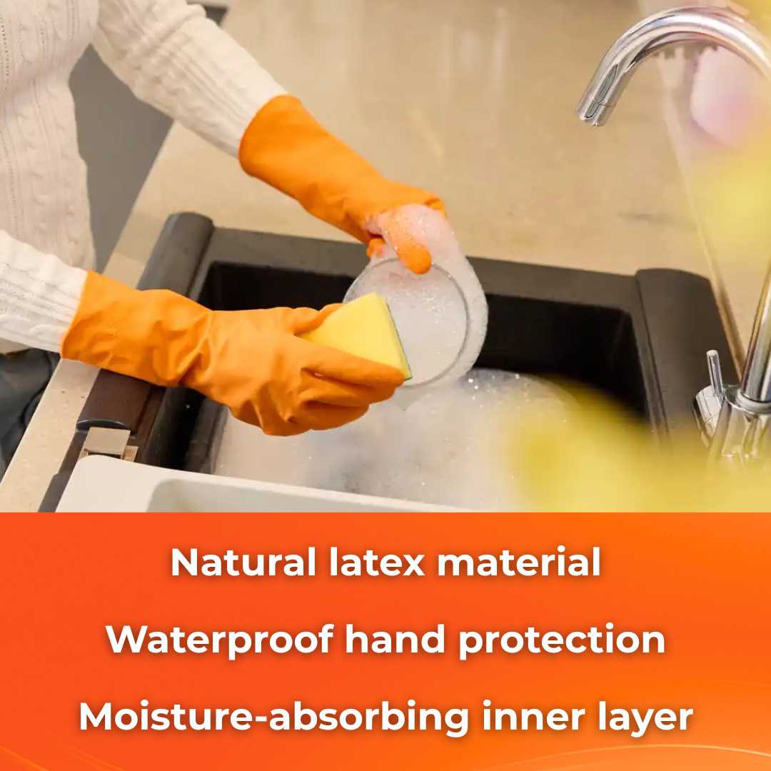 MACROMAX CLEANING GLOVES – Small, Medium and Large | Cotton Lining, Waterproof, Non-Slip Latex Gloves