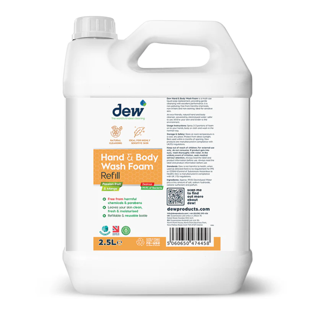 Dew Hand & Body Wash Foam Passionfruit & Mango Refill 2.5L
