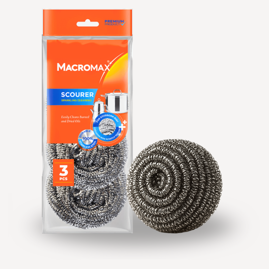 Stainless Steel Scourer Pads – 3-Pack Non-Scratch, Durable Kitchen Cleaning Pads