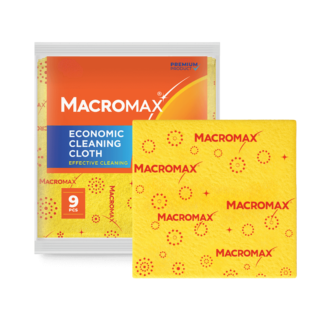 MACROMAX Economic Cleaning Cloth – 9 Pack | Super Absorbent & Lint-Free