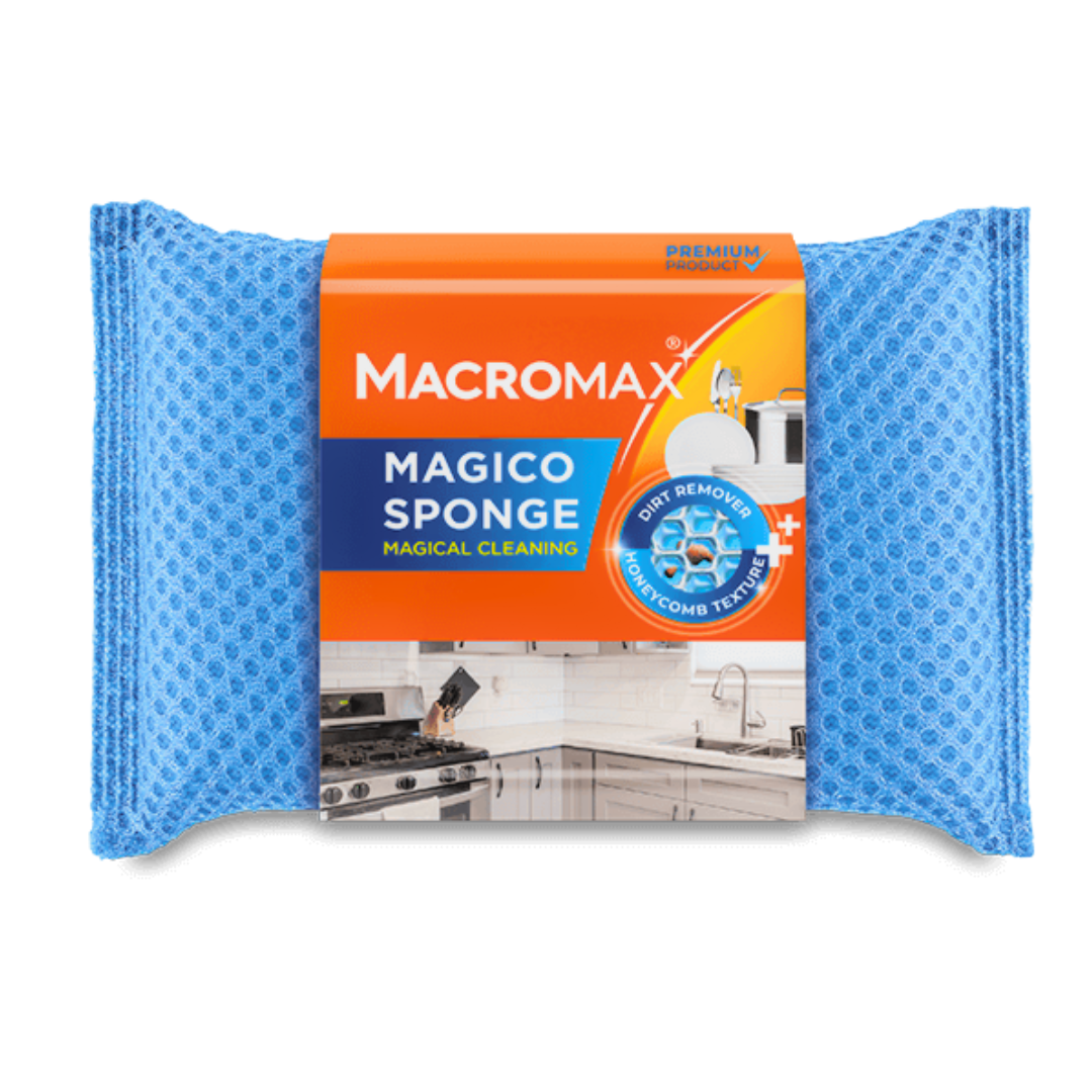 Macromax Magico Sponge 2 pack – Non-Scratch Honeycomb Dirt Remover for Multi-Surface Cleaning