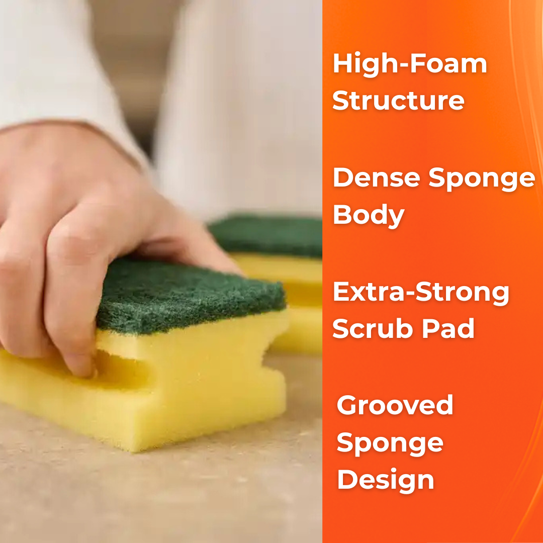MACROMAX CLASSIC GREEN SPONGE – Nail Saver (5 Pack) | Maximum Quality & Durable Cleaning Texture