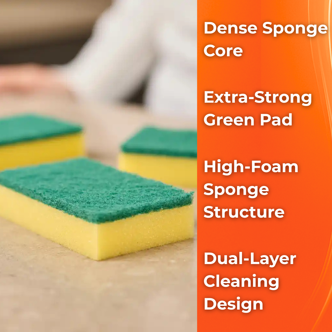 MACROMAX CLASSIC GREEN SPONGE (5 Pack) | Strong Texture & Perfect Cleaning
