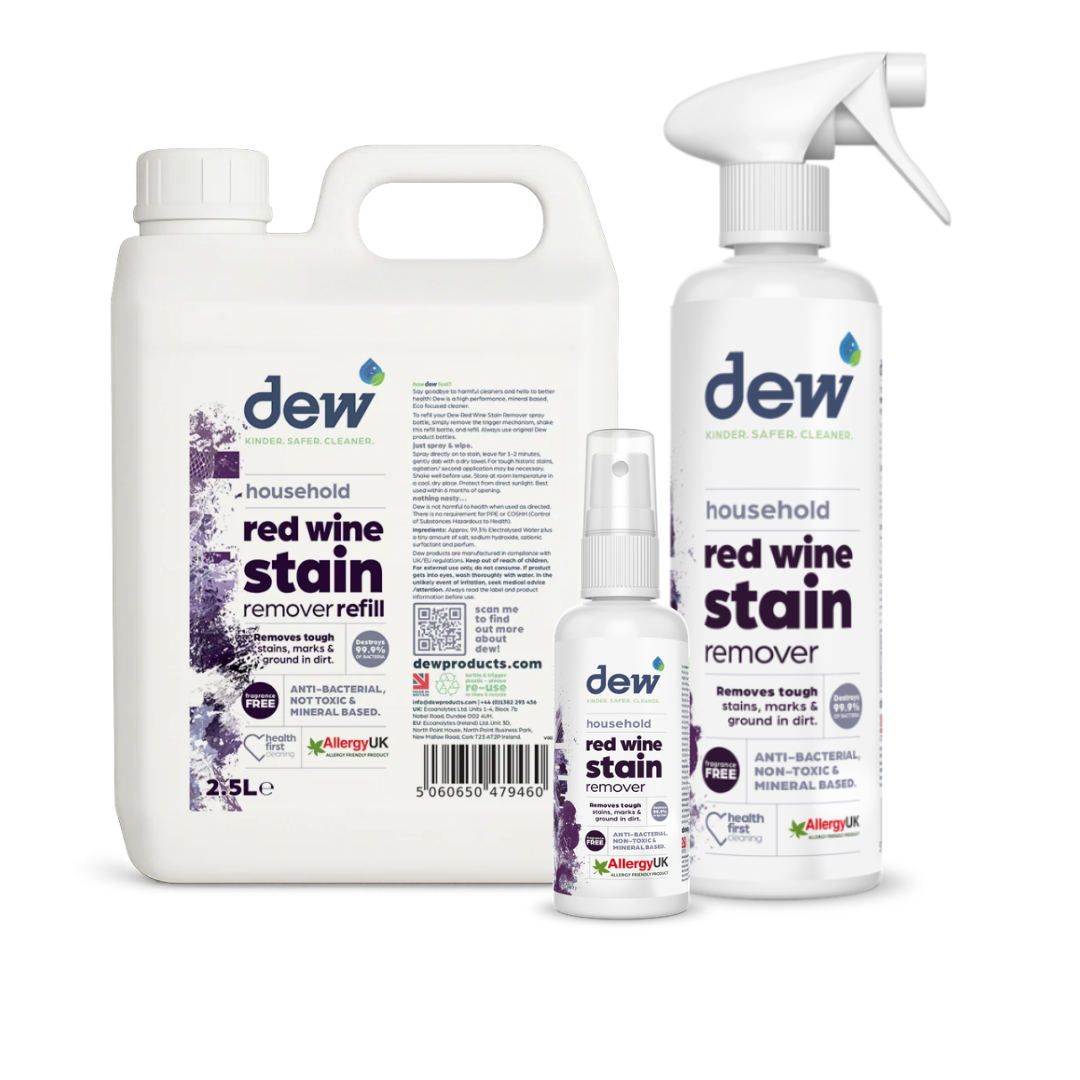 Dew Household Red Wine Stain Remover – Non-Toxic & Allergy UK Certified | Refillable