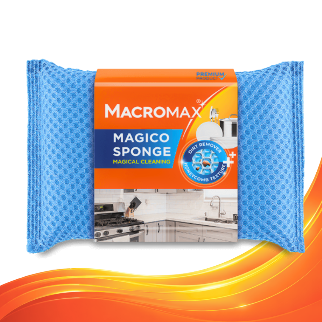 Macromax Magico Sponge 2 pack – Non-Scratch Honeycomb Dirt Remover for Multi-Surface Cleaning