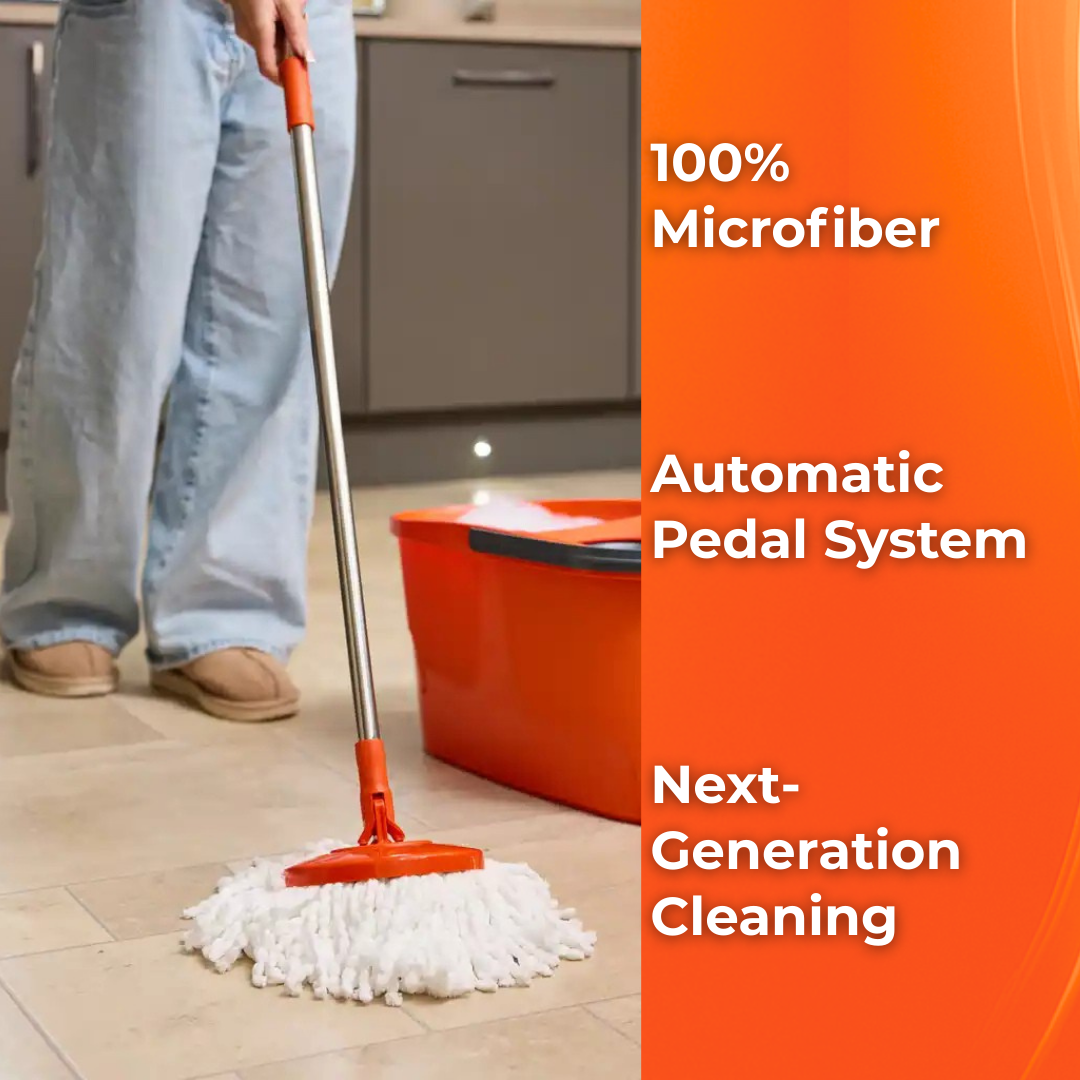 MACROMAX FORCE SPIN MOP AND BUCKET SET With Pedal – 360° Microfibre Cleaning System