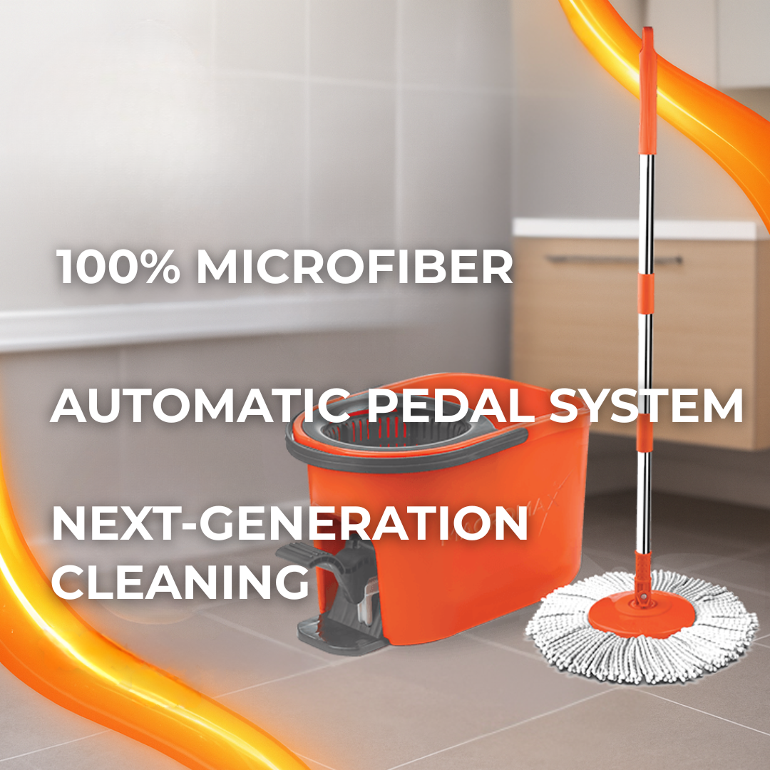MACROMAX FORCE SPIN MOP AND BUCKET SET With Pedal – 360° Microfibre Cleaning System