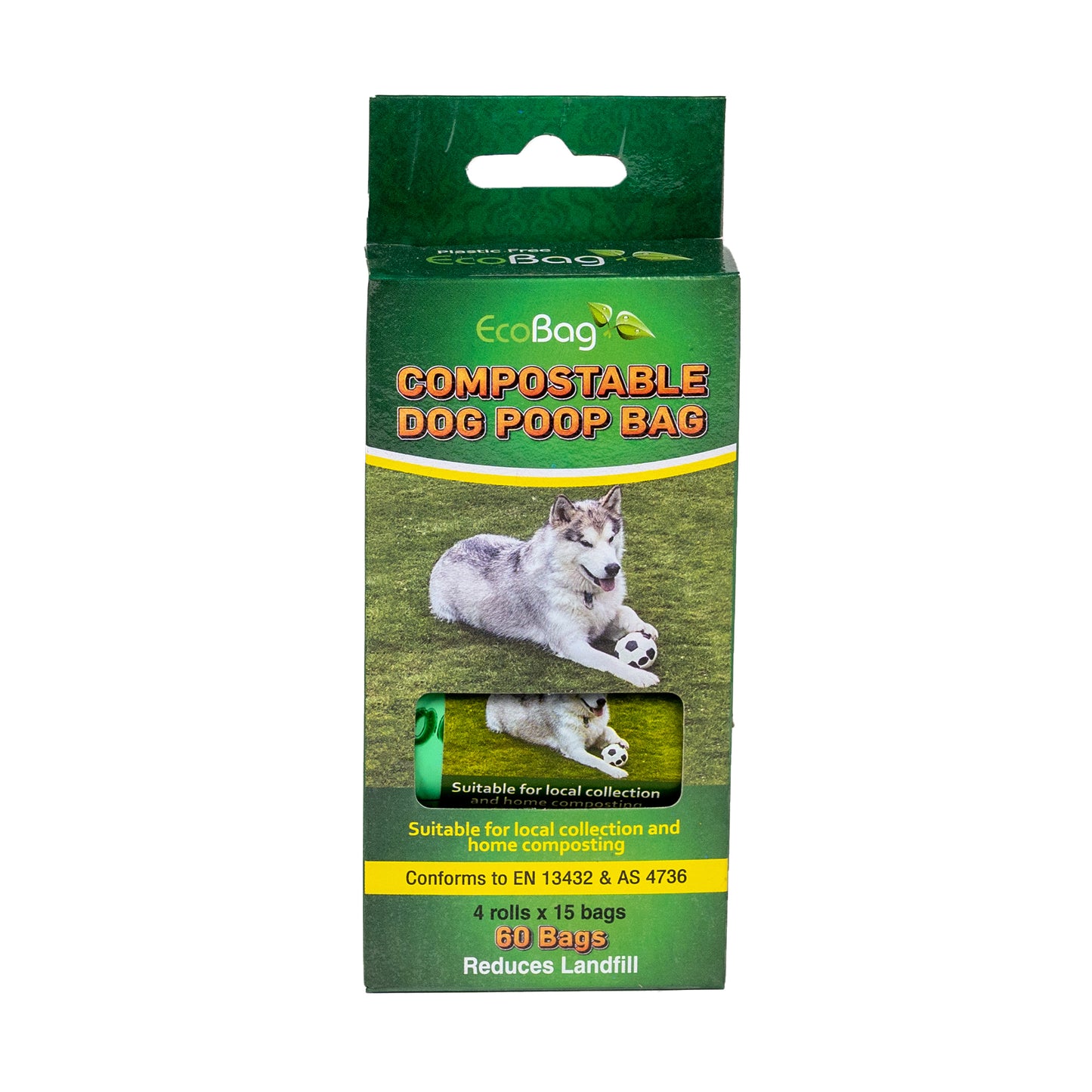 60 x 100% Compostable Doggy Bags On Rolls