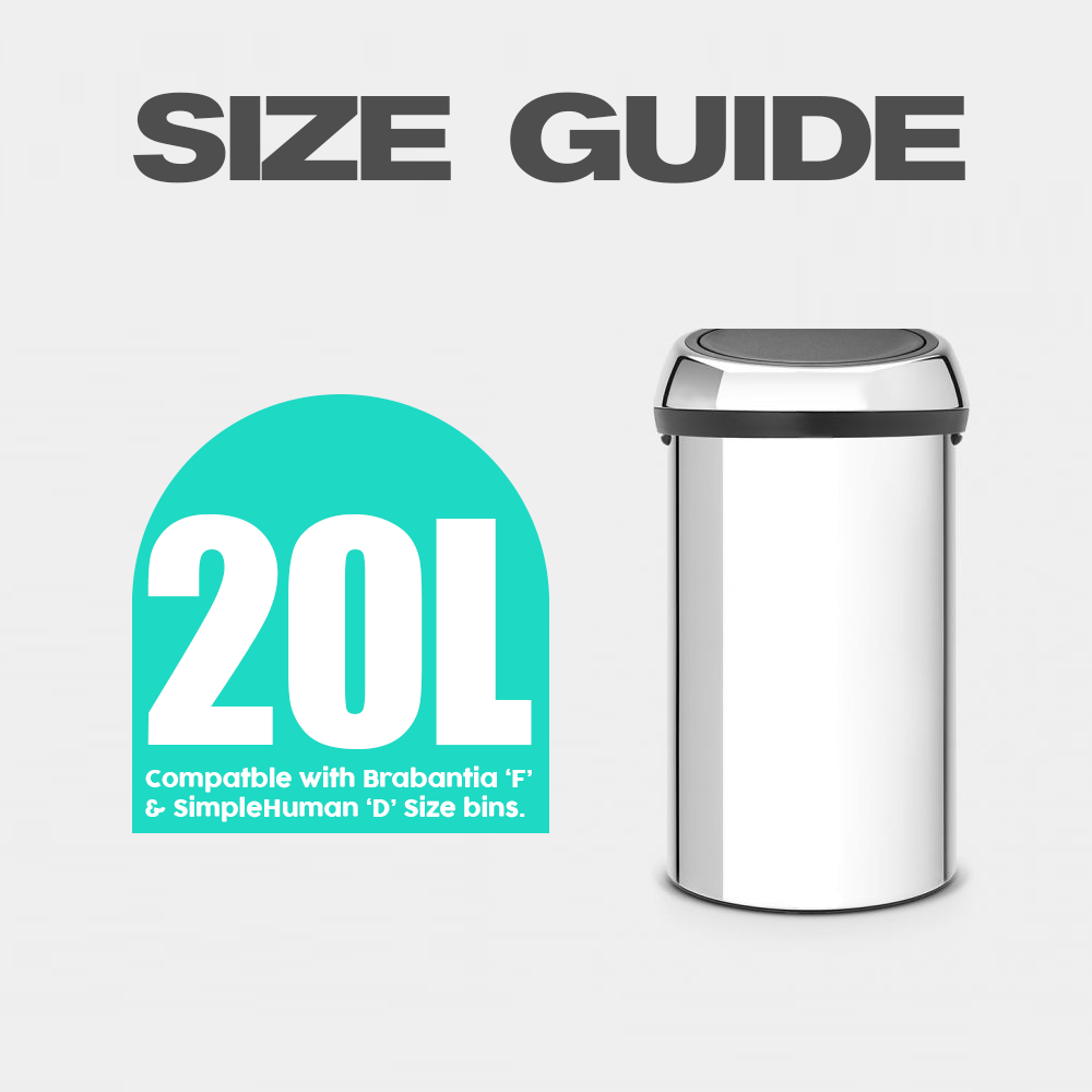 Kitchen Drawstring Bin Liner Brabantia and Simple Human compatible