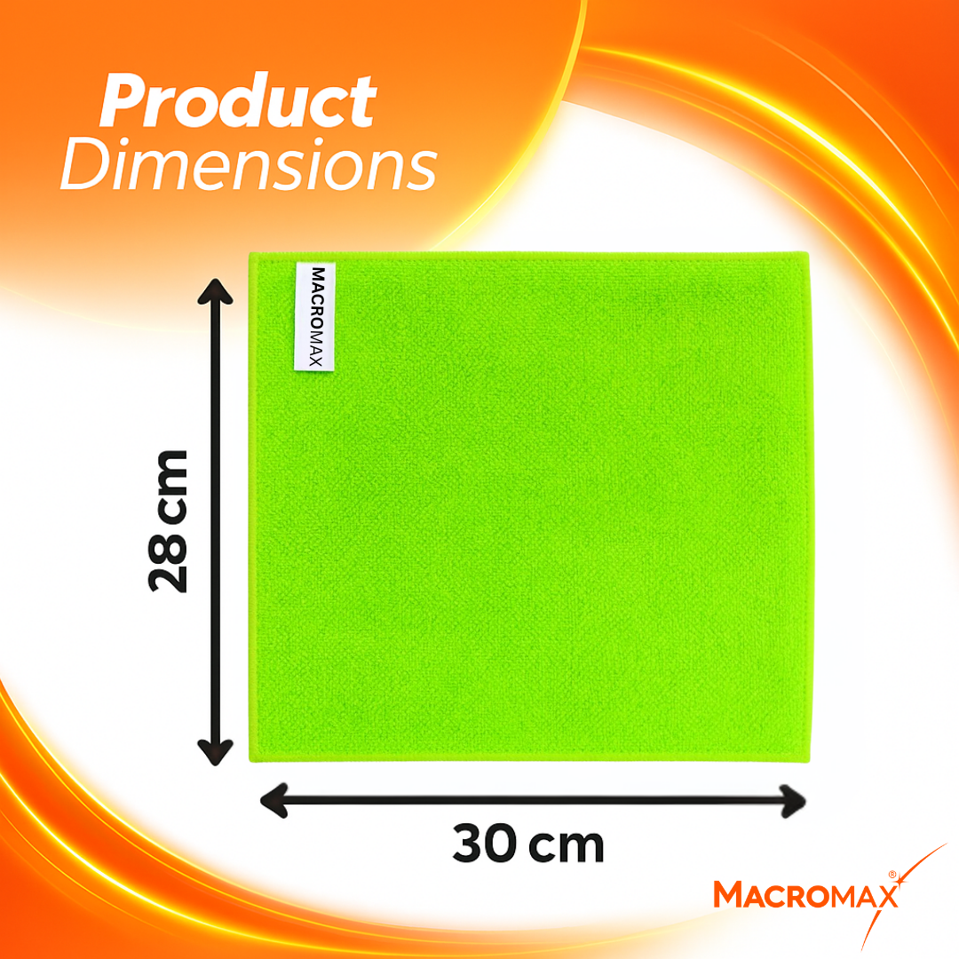MACROMAX COLORFUL MICROFIBER CLOTH - 10 PACK