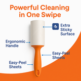 MACROMAX LINT ROLLER + REFILL | Extra Sticky Sheets for Powerful Fabric Cleaning BUNDLE