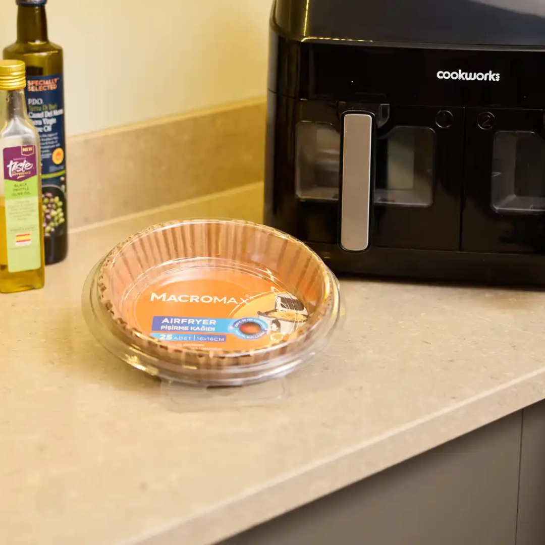 MACROMAX Airfryer Baking (Paper 25 Pack)|– Oil & Waterproof, Heat Resistant up to 220°C