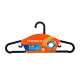 MACROMAX SLIM CLOTHS HANGER (10 Pack) | Ultra Thin, Space Saving Closet Organiser (Black)