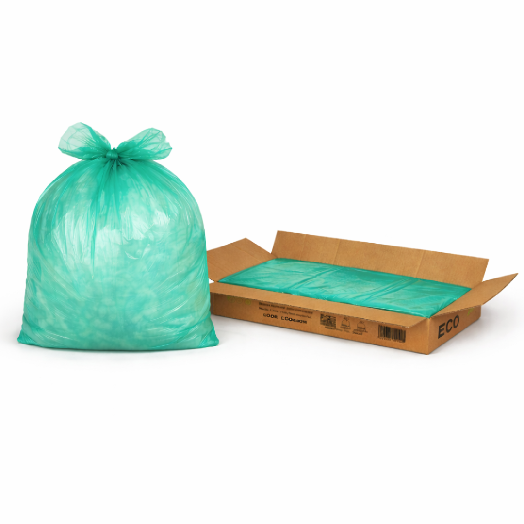 Green Medium Duty Refuse Sacks 18x29x38" 18 Micron Recycled Bin Bags, 10kg