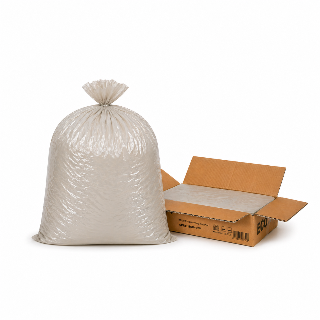 ECO360C Clear Compactor Sacks Heavy Duty 15kg 120L