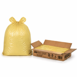 Yellow Medium Duty Refuse Sacks (200pk) 18x29x38"  – 18 Micron Bin Bags, 10kg Strong, 97% Recycled