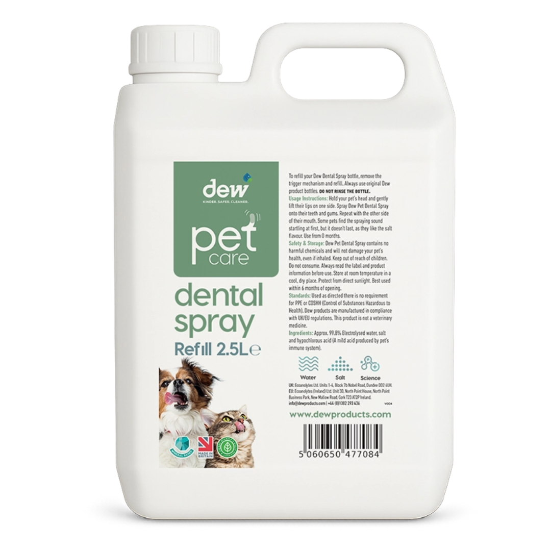 Dew Pet Dental Spray – 100% Mineral HOCl, Gentle, Fast Acting