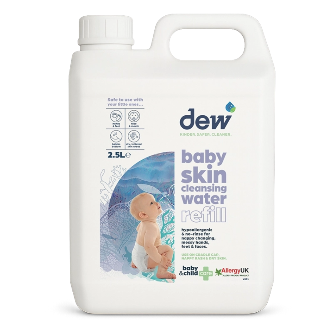 Dew Baby Skin Cleansing Water – Hypoallergenic, Anti-Bac, No-Rinse | Refillable