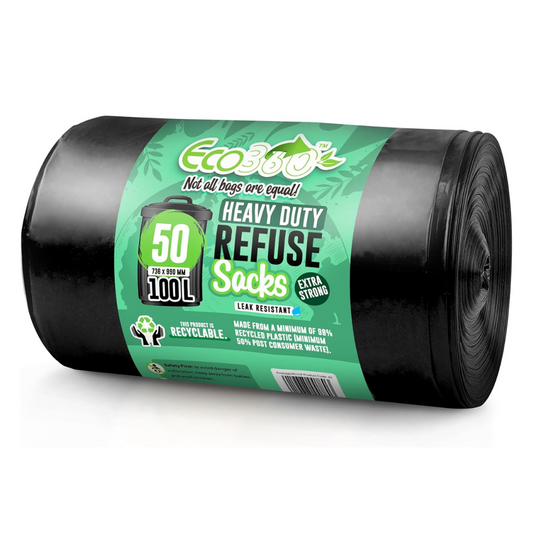 50 x Eco Heavy Duty Super Strong Refuse Sacks 100L