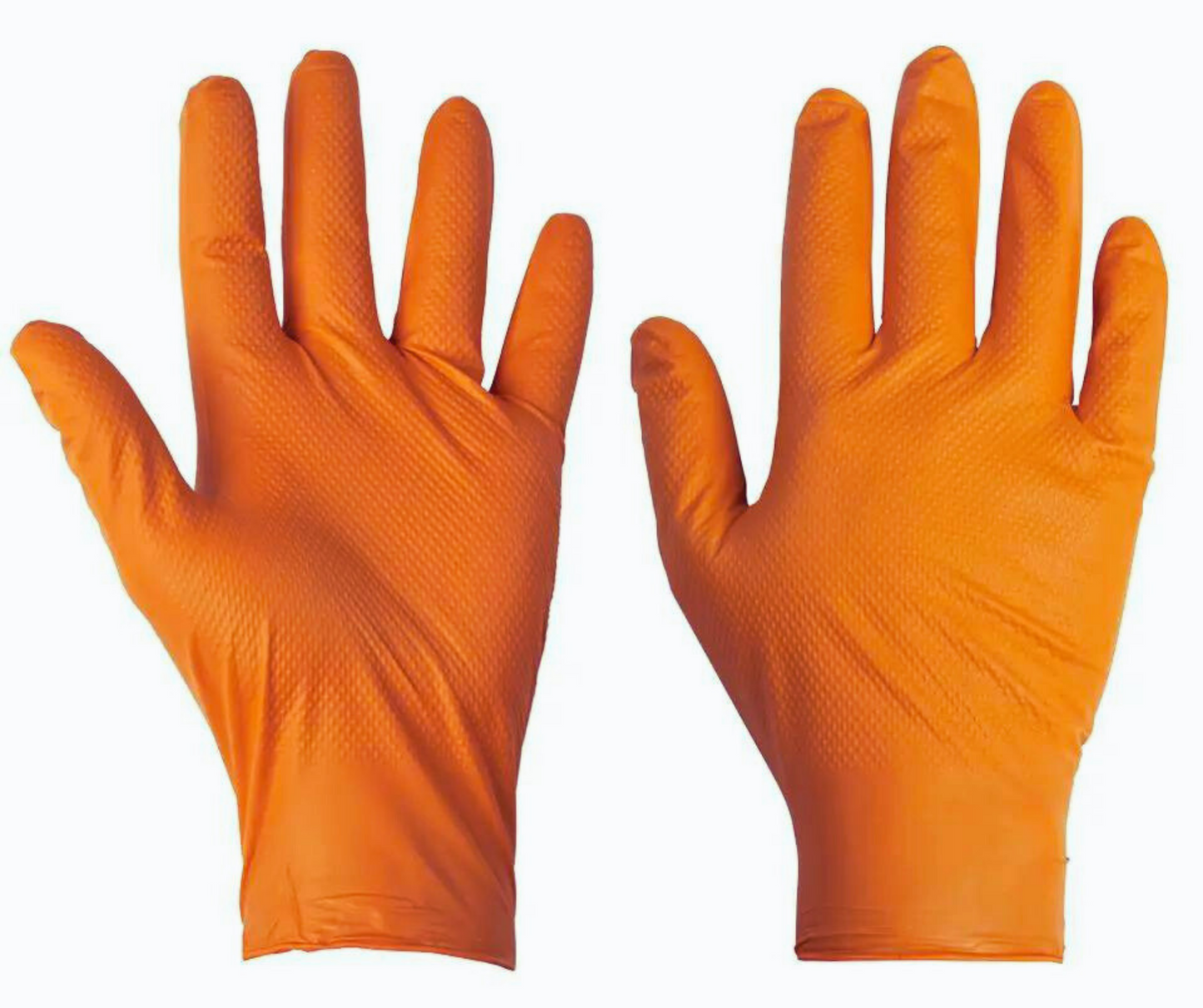 Pro Orange Diamond Grip Nitrile Gloves (100) Medium