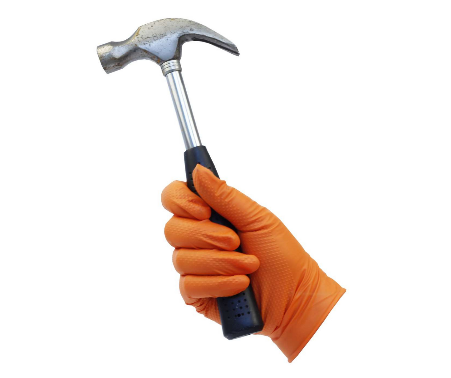 Pro Orange Diamond Grip Nitrile Gloves (100) Medium