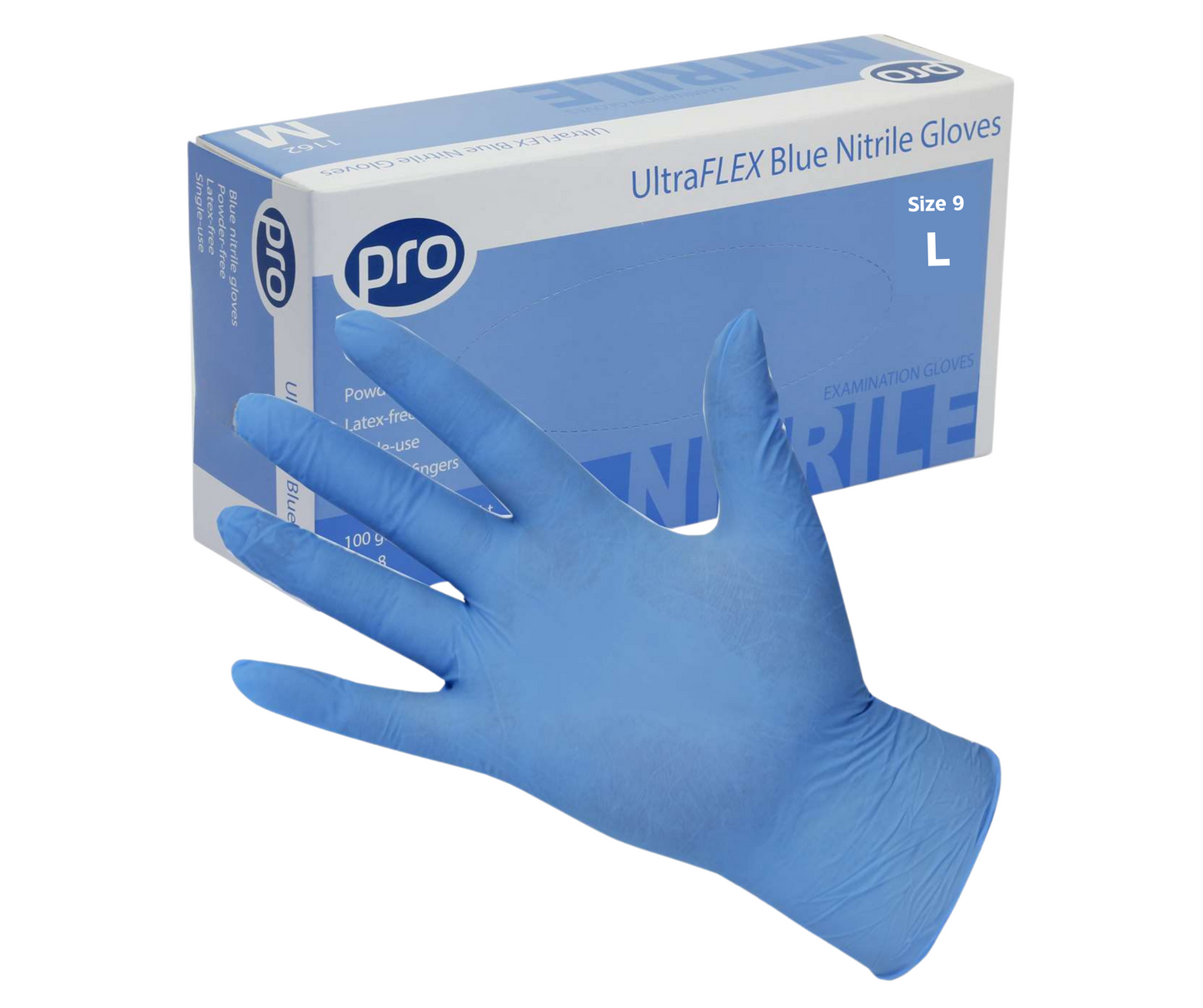 Pro Ultraflex Blue Nitrile Gloves (100) Large