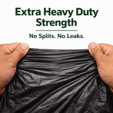 200 Pack Black Refuse Sacks 100L 20kg Extra Heavy Duty Bin Bags 18x29x38"