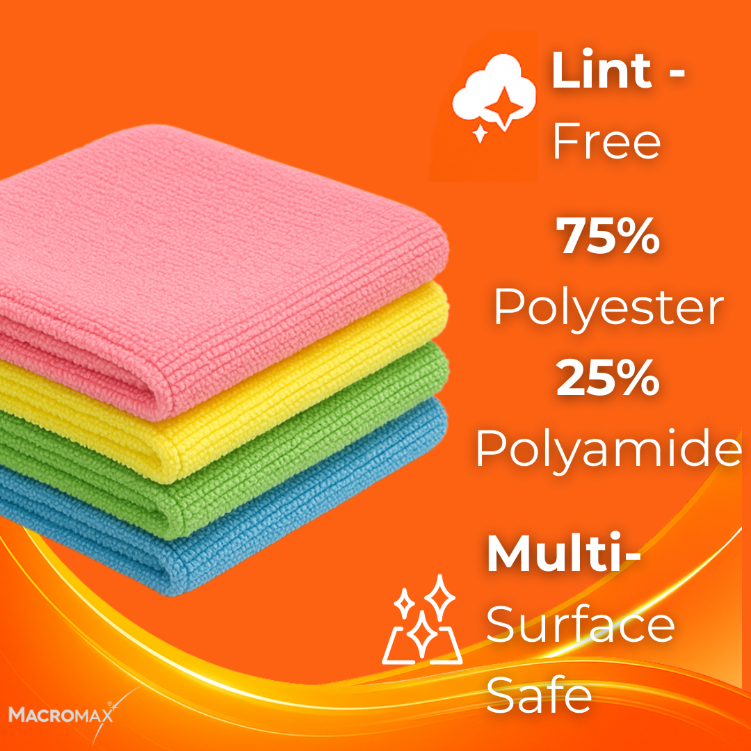 MACROMAX COLORFUL MICROFIBER CLOTH - 10 PACK