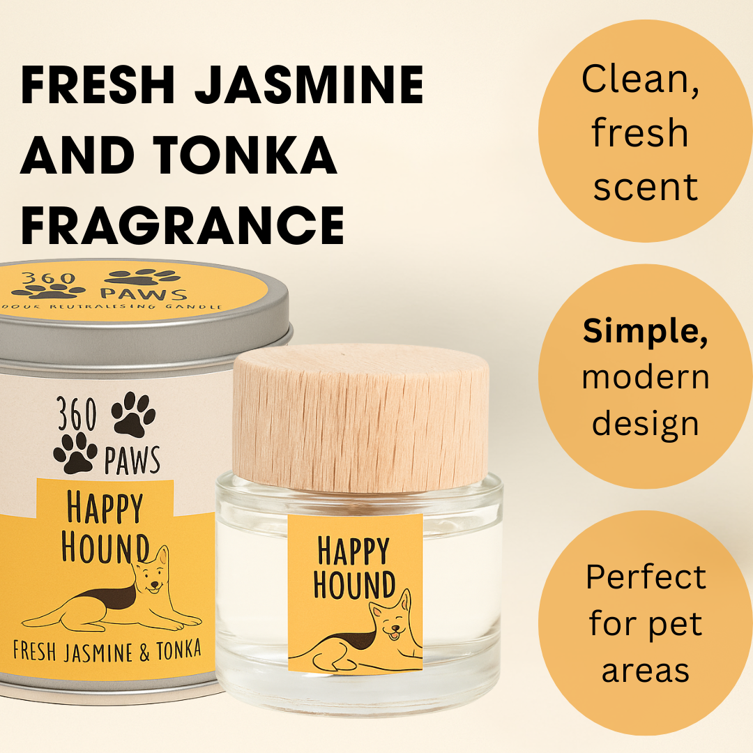 Happy Hound Candle & Diffuser Set – Pet Odour Neutralising | 360 Paws