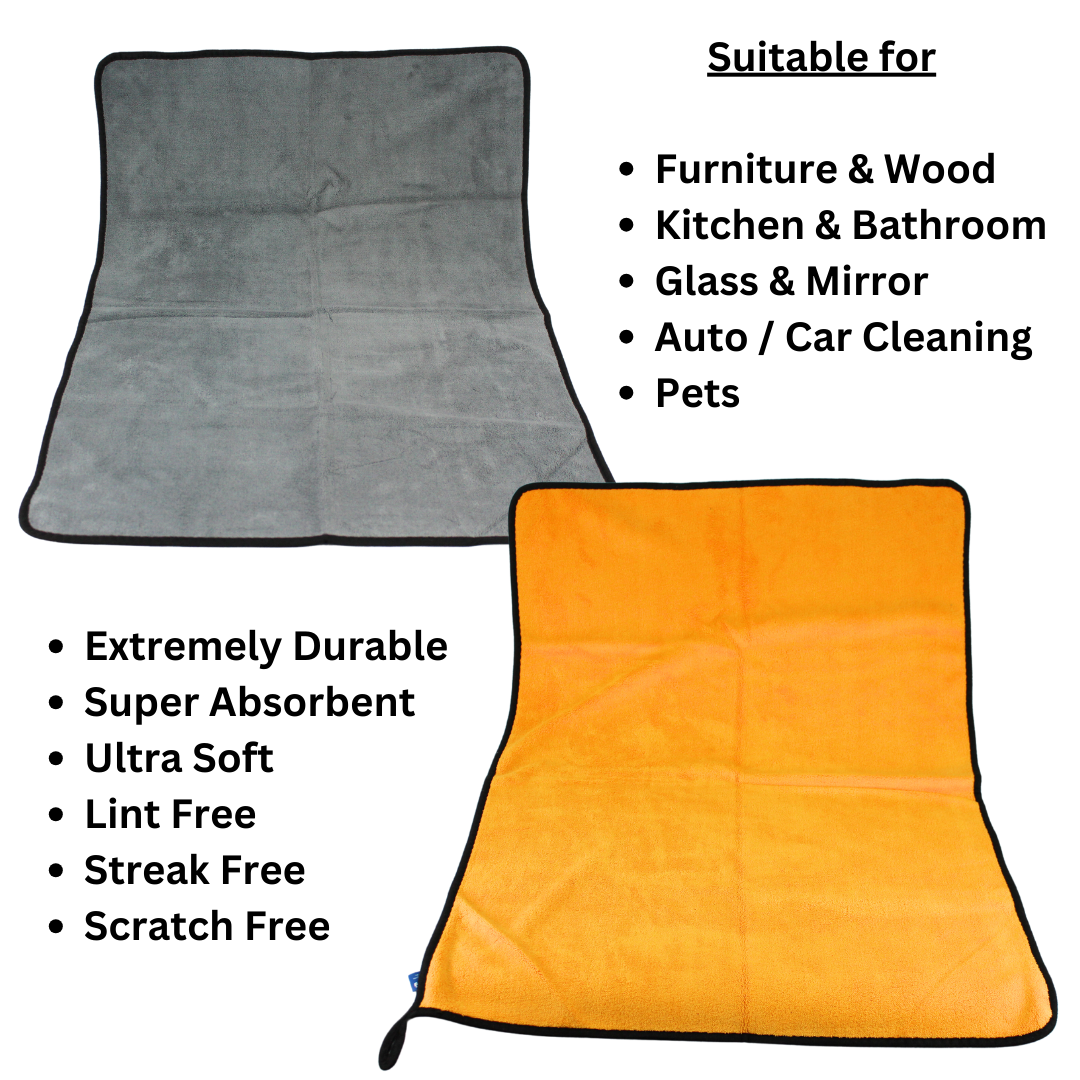 Giant Microfibre Cloth Double Sided Super Absorbent Lint Free (90cm x 60cm)