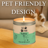 360 Paws Playful Pet Odour Neutralising Candle – Fresh Cotton & Musk | 50hr Pet-Safe AromaGuard™ Candle