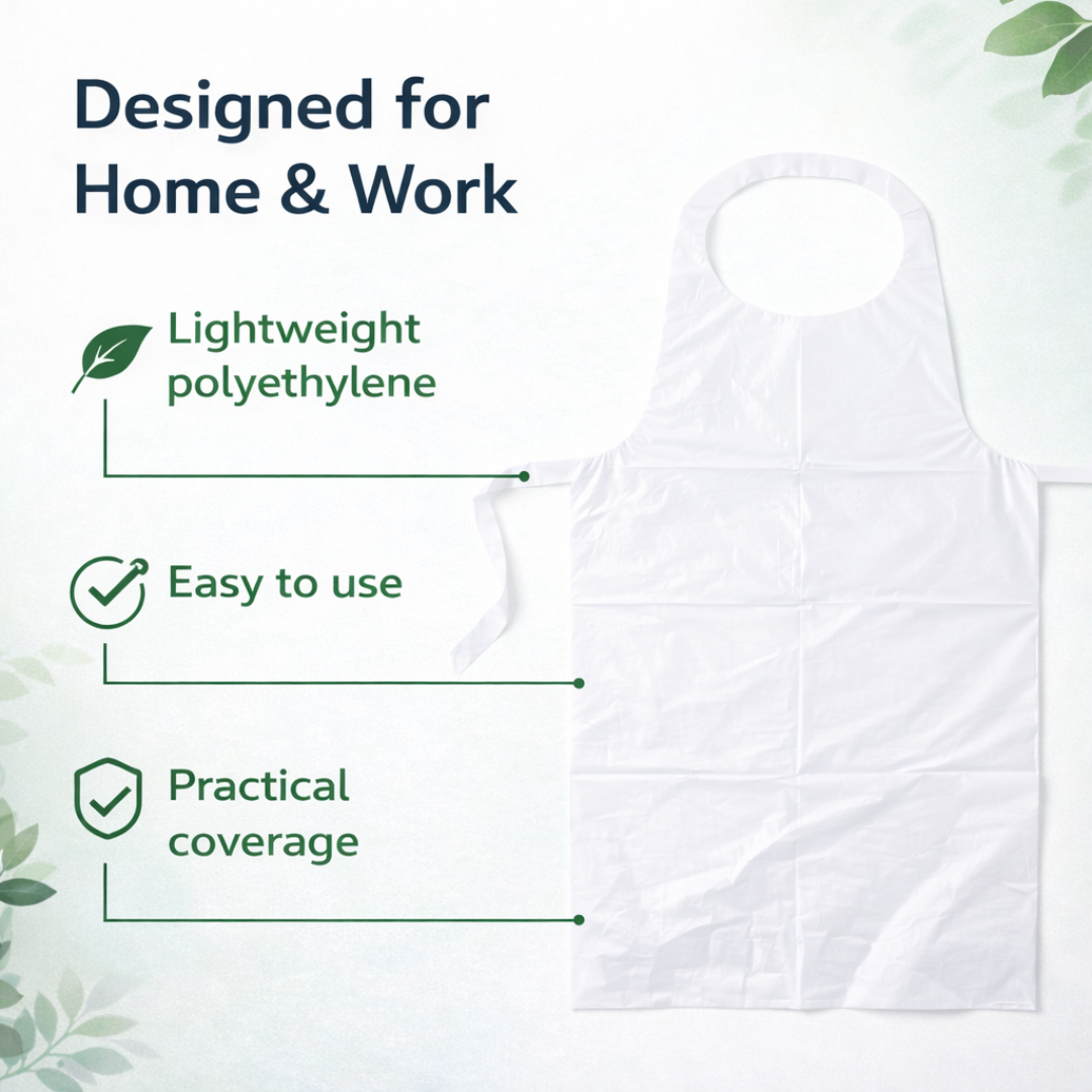 Eco Clear Disposable Aprons (20 Pack) – Recycled Polyethylene, One Size 27" x 46"