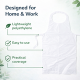 Eco Clear Disposable Aprons (20 Pack) – Recycled Polyethylene, One Size 27" x 46"
