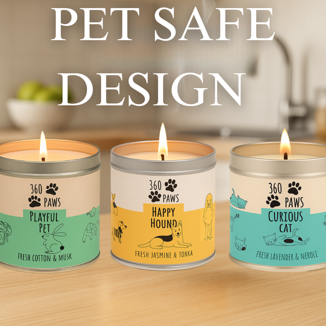 360 Paws Odour Neutralising Candle Trio – Playful Pet, Happy Hound & Curious Cat Fragrance Bundle
