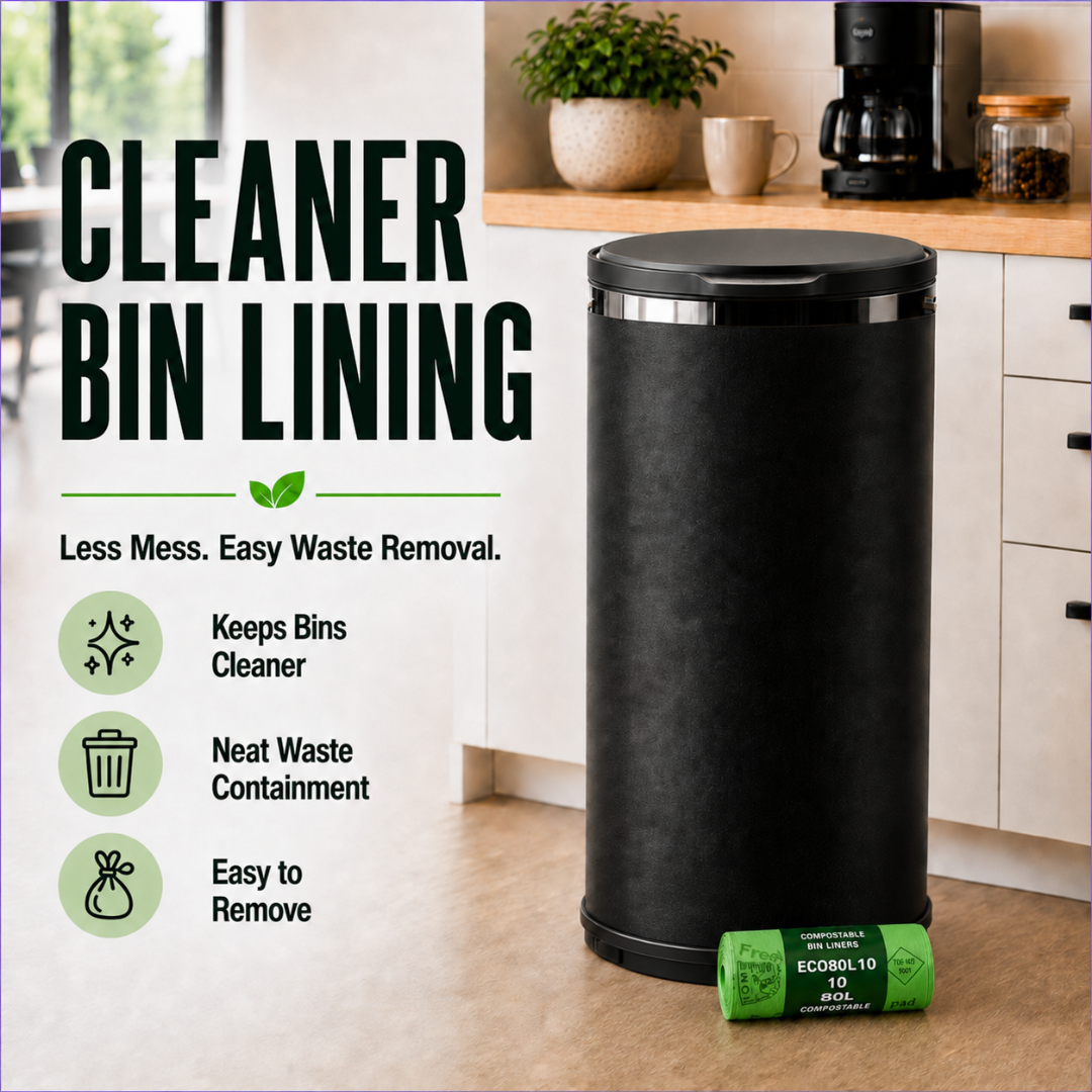 10 x ECO360 100% Compostable Corn Starch Bin Bags 725x850mm 80L