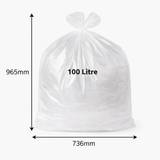 75 ECO Heavy Duty Clear Refuse Bags on a Roll Convenient Cube Dispenser 100 Litres