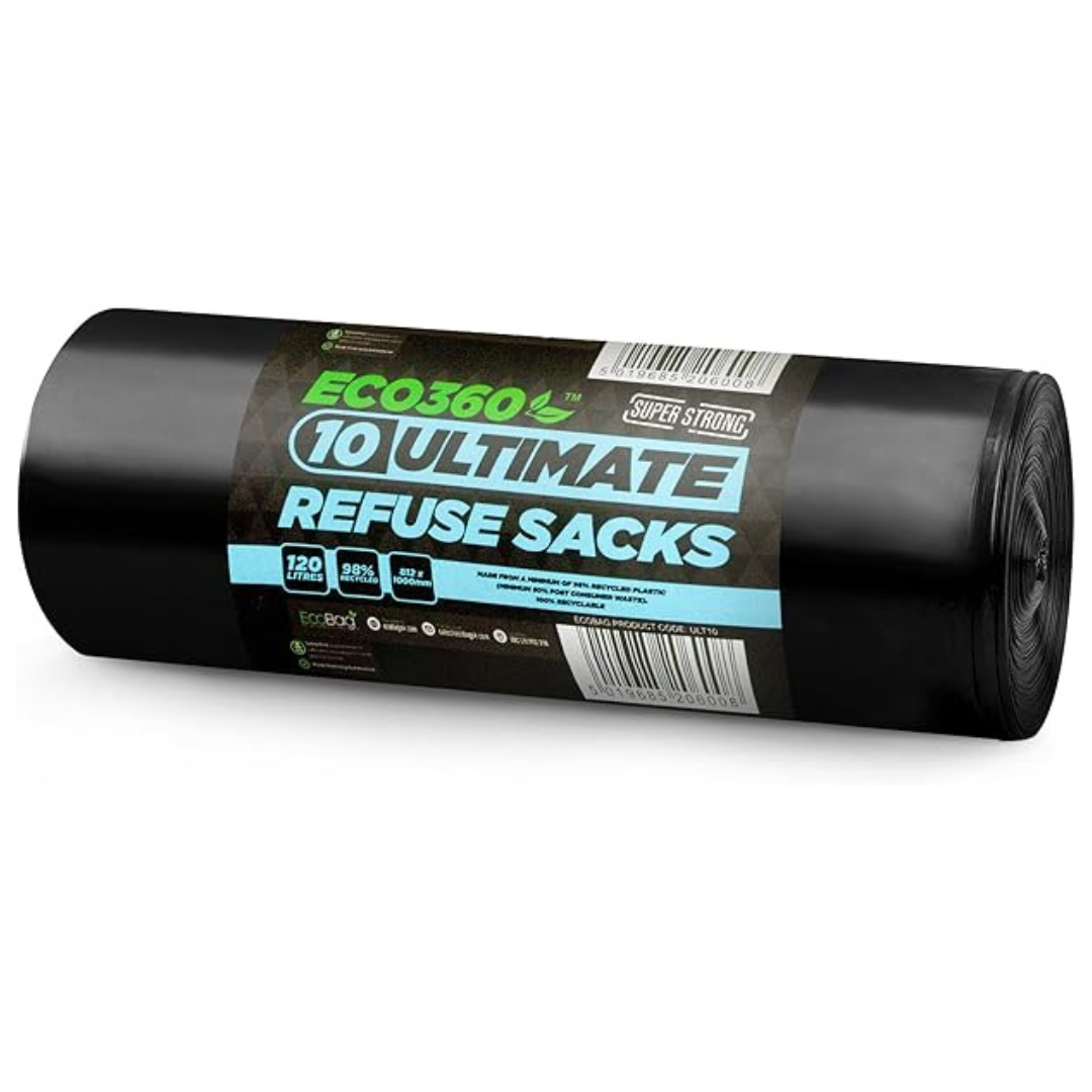 10 x Eco Ultimate Refuse Sacks Super Strong 120L