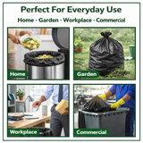 200 Pack Black Refuse Sacks 100L 20kg Extra Heavy Duty Bin Bags 18x29x38"