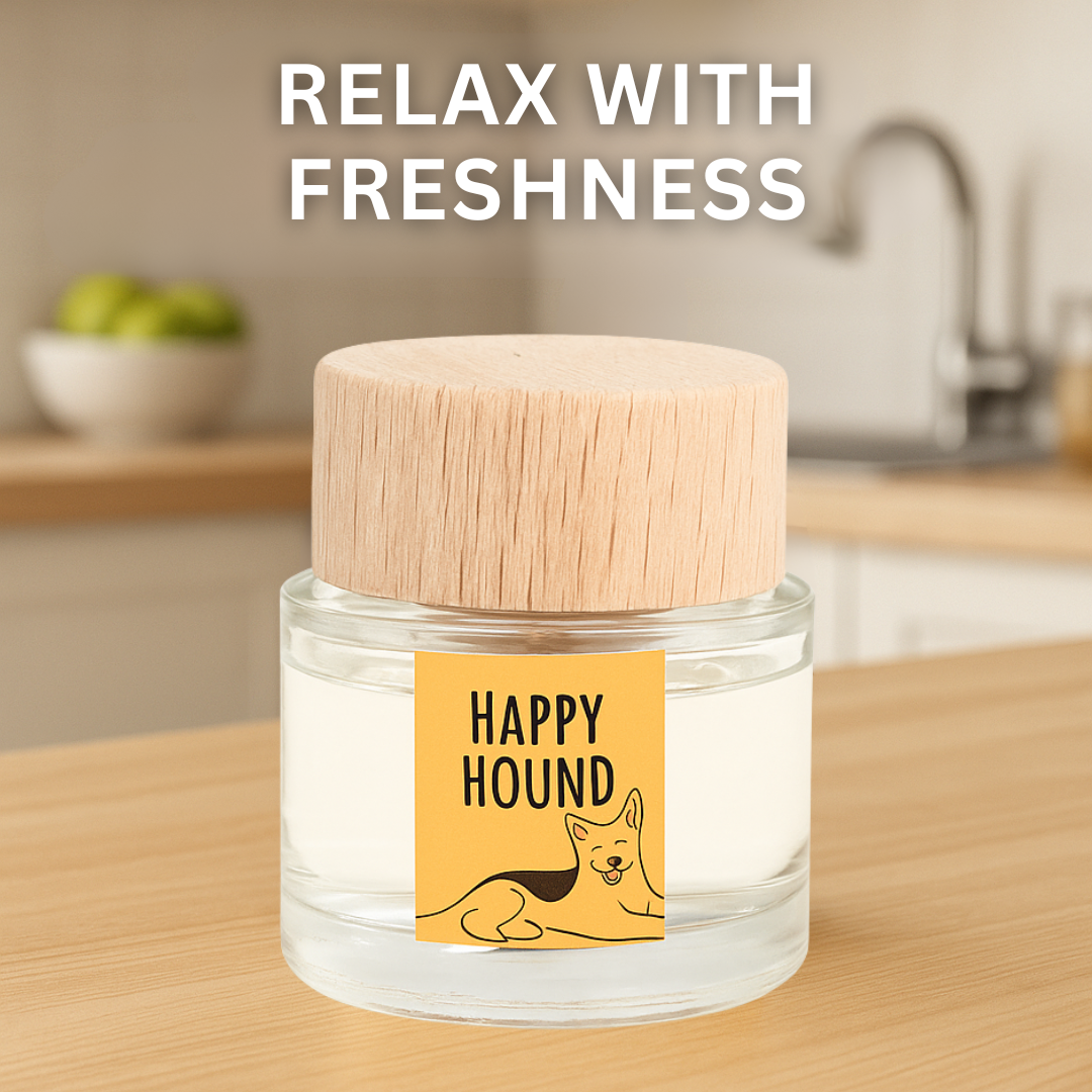 Happy Hound Pet 360 Paws Odour Neutralising Diffuser – Fresh Jasmine & Tonka (80ml) | AromaGuard™ No-Spill Design