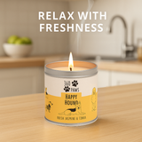 360 Paws Happy Hound Odour Neutralising Candle – Fresh Jasmine & Tonka  | 50hr Pet-Safe AromaGuard™ Candle