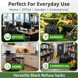 200 Heavy Duty 100L Refuse Sacks 15kg – Black Bin Bags Recycled CHSA