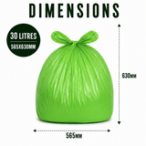 26 x ECO360 100% Compostable Curb Side Bin Bags 565x630mm 30L