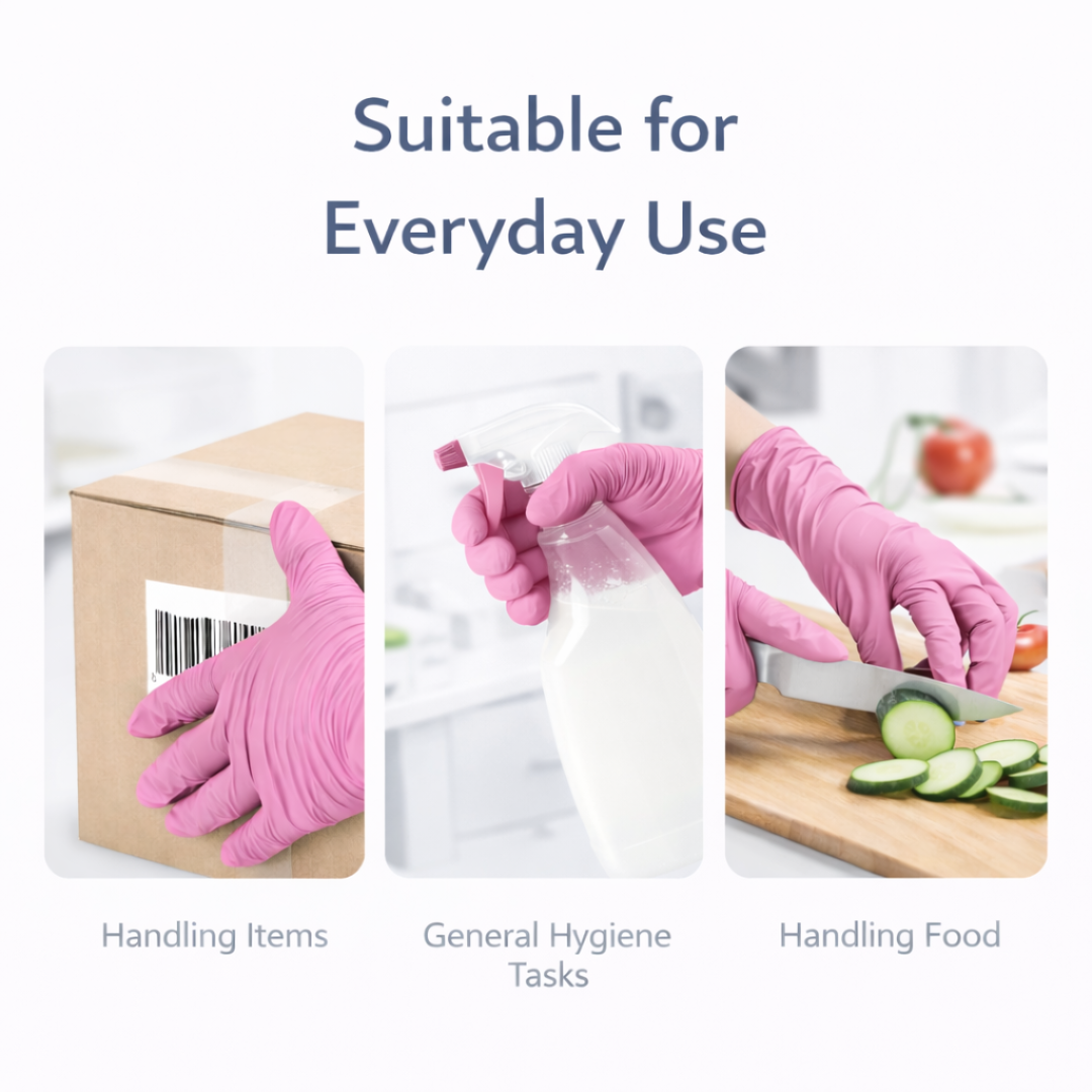 UltraFlex Pink Nitrile Gloves – Powder-Free, Latex-Free Disposable Gloves (100 Gloves by Weight)