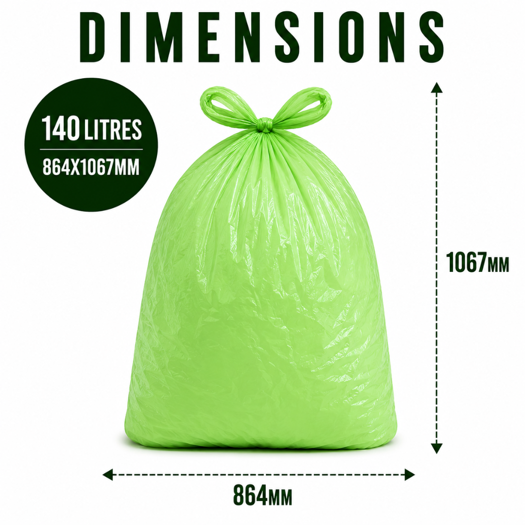 10 x ECO360 100% Compostable Wheelie Bin Liners 864x1067mm 140L