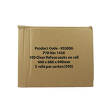 Clear Refuse Sacks on a Roll (460x686x940mm) - Household Waste Bags Sale