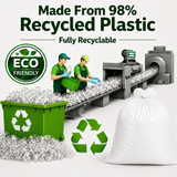 White Medium Duty Refuse Sacks (200pk) 18x29x38" recycled material