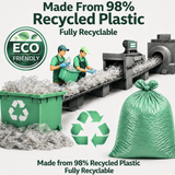 Green Medium Duty Refuse Sacks 18x29x38" 18 Micron Recycled Bin Bags, 10kg