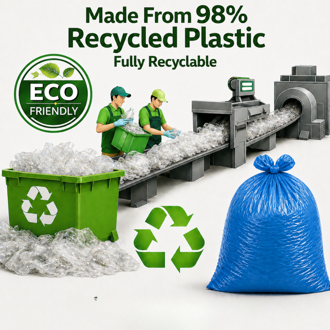 Blue Medium Duty Refuse Sacks (200pk) 18x29x38" ECO440B