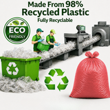 Red Medium Duty Refuse Sacks (200pk) 18x29x38"  10kg Bin Bag 18 Micron 97% Recycled material
